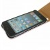 iPod Touch 5 - Genuine Leather Up Down Flip Protective Phone Cover Case - White